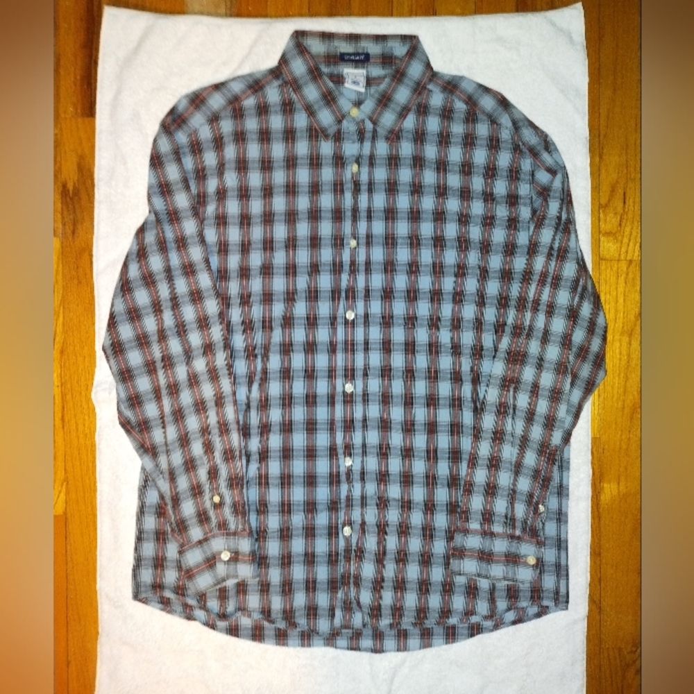 Men’s Vintage Old Navy Long Sleeve Flannel Button Up Shirt Size Large Y2K style